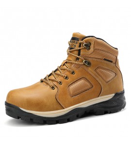 Men Outdoor Waterproof Slip Resistant Leather Hiking Boots