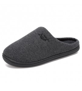 Men Comfy Knitted Fabric Non Slip Soft Warm Home Cotton Slippers