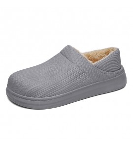 Men Comfy Wide Fit Round Toe Warm Easy Slip-on Home Slippers